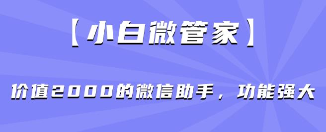 【小白微管家】价值2000的微信助手,功能强大插图 【小白微管家】价值2000的微信助手,功能强大