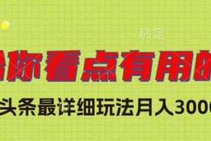独家微头条最详细玩法,月入3000+【揭秘】