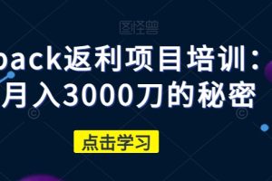 cashback返利项目培训:轻松月入3000刀的秘密