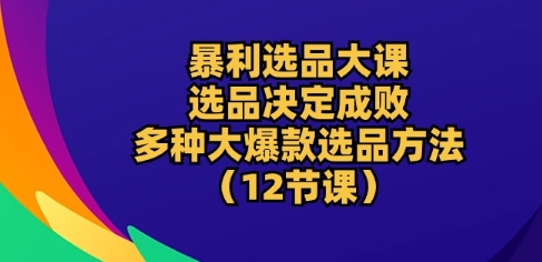 暴利选品大课:选品决定成败,教你多种大爆款选品方法(12节课)插图 暴利选品大课:选品决定成败,教你多种大爆款选品方法(12节课)