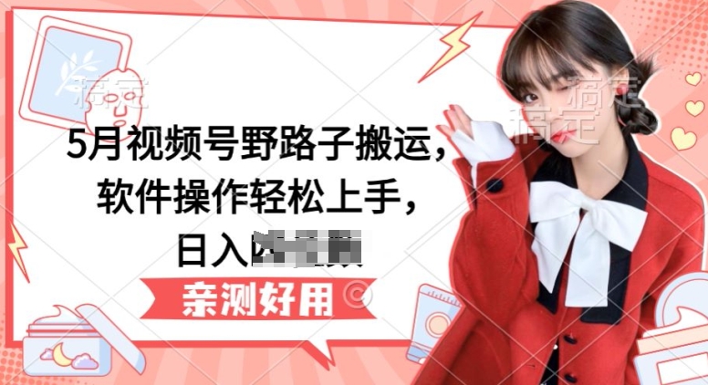 5月视频号野路子搬运,软件操作轻松上手,日入三位数【揭秘】插图 5月视频号野路子搬运,软件操作轻松上手,日入三位数【揭秘】