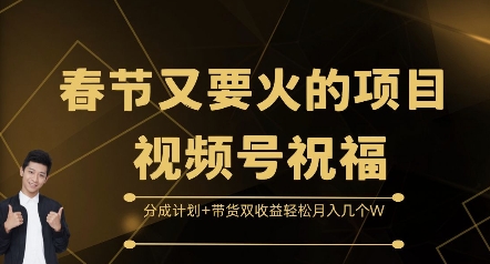 春节又要火的项目视频号祝福,分成计划+带货双收益,轻松月入几个W【揭秘】插图 春节又要火的项目视频号祝福,分成计划+带货双收益,轻松月入几个W【揭秘】