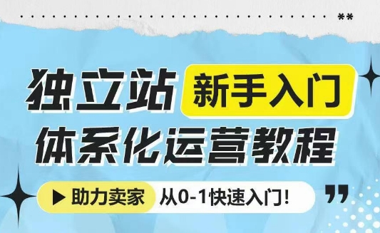 独立站新手入门体系化运营教程,助力独立站卖家从0-1快速入门!插图 独立站新手入门体系化运营教程,助力独立站卖家从0-1快速入门!